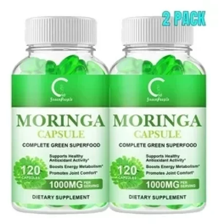 Moringa, boli legate de inflamatie, cancer, diabet, anemie, scaderea energiei si oboseala, artrita, dureri, articulare, reumatismul, alergii si astm, constipatie, dureri de stomac si diaree, 120 cps moi