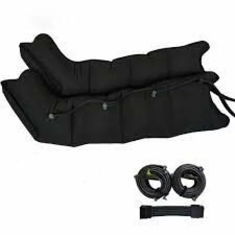 Aparat de presoterapie pentru drenaj limfatic si masaj Alhena® M-PRO 3001, 2 X 4 camere de compresie aer, 6 moduri de tratament, 30-250 mmHg, recuperare medicala, masaj terapeutic, refacere musculara, marimea XL, negru