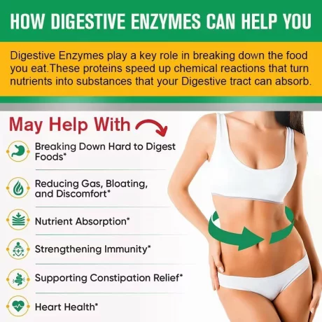 Enzime digestive, Supliment de sprijin imun pentru o digestie mai bună, imbunatateste, digestia, crește imunitatea, controlul greutății, 120 capsule moi