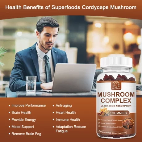 Complex de ciuperci Reishi - Imbunatatirea memoriei, cresterea concentrarii, pentru imunitate, energie, si cognitiv, Mushroom Complex, 60 bucati, Alhena®