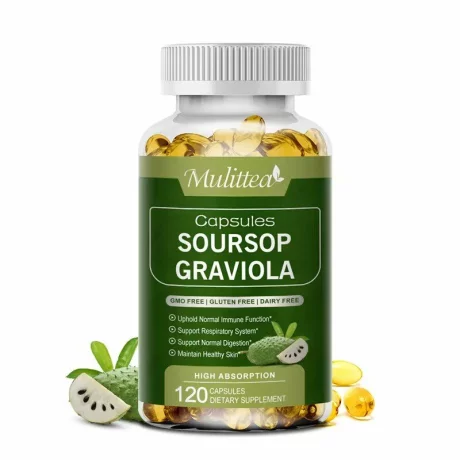 Graviola antitumoral, anticancerigen, antidiabetic, Este antioxidant, benefic pentru inima si sistemul circulator, poate reduce inflamatia, bogat in antioxidanti, 120 cps