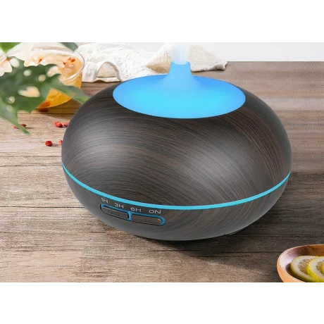 Difuzor aromaterapie cu ultrasunete, telecomanda si lumina LED 7 culori V-Rising VR-N09RC, 550 ml, wenge