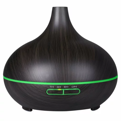 Difuzor aromaterapie cu ultrasunete, telecomanda si lumina LED 7 culori V-Rising VR-N10RC, 550 ml, wenge