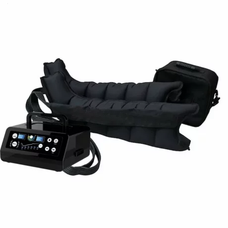 Aparat de presoterapie pentru drenaj limfatic si masaj Alhena® M-PRO 3001, 2 X 8 camere de compresie aer, 6 moduri de tratament, 30-250 mmHg, recuperare medicala, masaj terapeutic, refacere musculara, marimea XL, negru