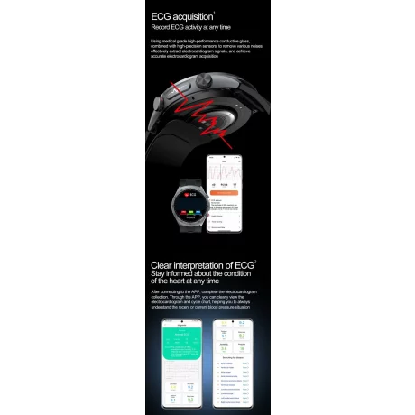 Ceas smartwatch pentru masurarea glicemiei fara intepare, Alhena®  530mAh, NFC, SOS, Bratara pentru apeluri Ecg, Pompa de aer, Tensiune arteriala, Oxigen din sange, Sport Fitness S26, negru