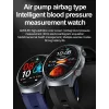 Ceas smartwatch pentru masurarea glicemiei fara intepare, Alhena®  530mAh, NFC, SOS, Bratara pentru apeluri Ecg, Pompa de aer, Tensiune arteriala, Oxigen din sange, Sport Fitness S26, negru