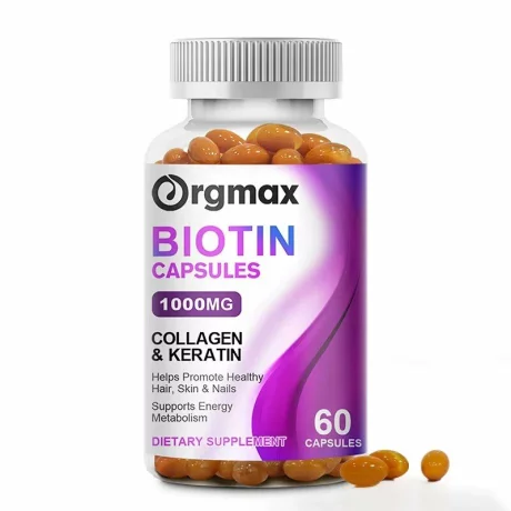Biotină pentru creșterea părului, Mentine sanatatea parului, a pielii si a unghiilor. Caderea parului este un simptom ce poate fi legat de deficitul de biotina, capsule moi, 60 bucati