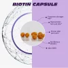 Biotină pentru creșterea părului, Mentine sanatatea parului, a pielii si a unghiilor. Caderea parului este un simptom ce poate fi legat de deficitul de biotina, capsule moi, 60 bucati