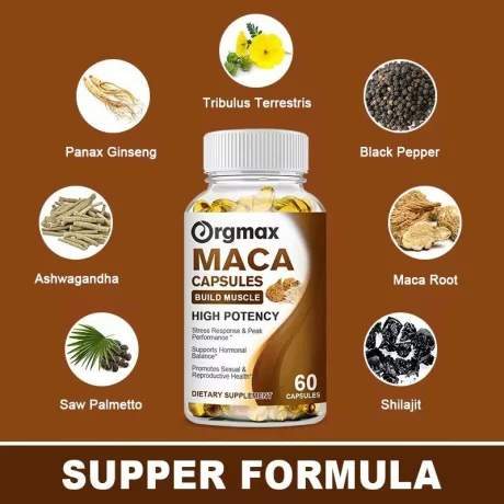 Extract de rădăcină de Maca. Echilibru hormonal pentru femei,  poate sustine mentinerea sanatatii sexuale, ajuta la fertilitate,  capsule moi 60 buc