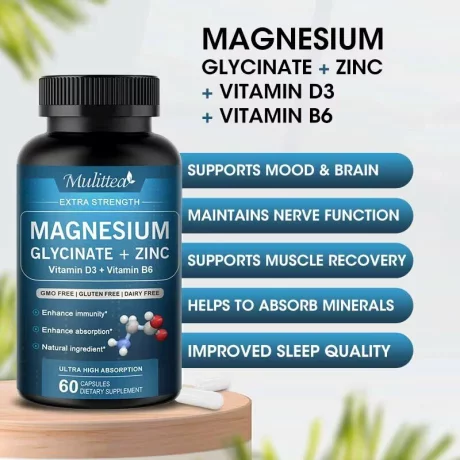 Magneziu glicinat 60 capsule, energizarea organismului, buna functionare a inimii, la intarirea oaselor, protejarea musculaturii, somn, reglarea metabolismului energetic, util in curele de slabire, potrivit vegetarienilor