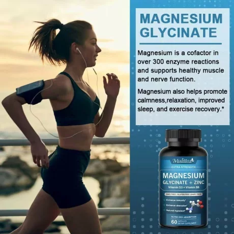 Magneziu glicinat 60 capsule, energizarea organismului, buna functionare a inimii, la intarirea oaselor, protejarea musculaturii, somn, reglarea metabolismului energetic, util in curele de slabire, potrivit vegetarienilor