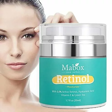 Crema hidratanta Mabox Active Retinol 2.5%, Acid Hialuronic, Vitamina E, Ceai Verde, antirid, anti-imbatranire, 50 ml