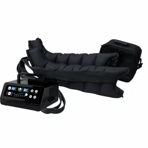 Aparat de presoterapie pentru drenaj limfatic si masaj Alhena® M-PRO 3001, 2 X 8 camere de compresie aer, 6 moduri de tratament, 30-250 mmHg, recuperare medicala, masaj terapeutic, refacere musculara, marimea XXL, negru