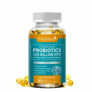 Probiotic 120 de miliarde de unitati formatoare de colonii, 36 de tulpini cu probiotice si enzime digestive pentru imunitate puternica, echilibrului florei intestinale, capsule moi