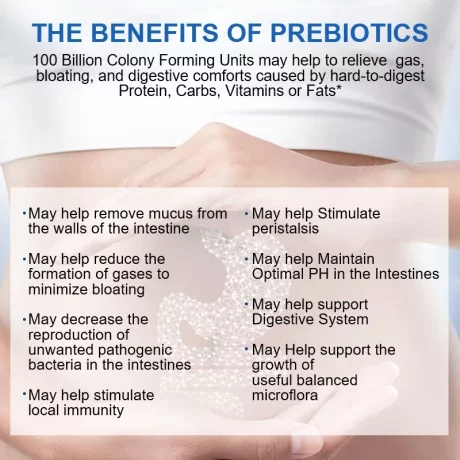 Probiotic 120 de miliarde de unitati formatoare de colonii, 36 de tulpini cu probiotice si enzime digestive pentru imunitate puternica, echilibrului florei intestinale, capsule moi