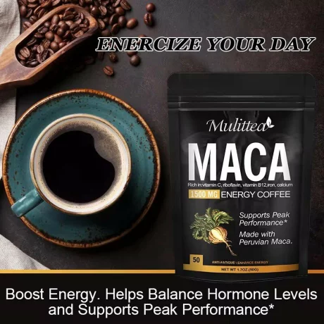 Cafea instant Maca organica îmbunătățește energia și crește concentrația  bogata in vitamine, riboflavina, vitamina B12, fier si calciu, 100g
