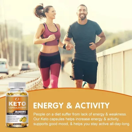 Capsule Keto 20000mg - Slăbire, Detoxifiere prin arderea grăsimilor, pot contribui la reducerea masei corporale, reducerea apetitului, contribuie la metabolismul energetic normal, 120 de bucăți