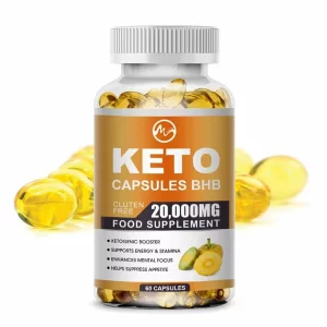 Capsule Keto 20000mg - Slăbire, Detoxifiere prin arderea grăsimilor, pot contribui la reducerea masei corporale, reducerea apetitului, contribuie la metabolismul energetic normal, 120 de bucăți