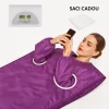 Termocuverta cu doua zone infrarosu, maneci, telecomanda, Alhena Store® XC-RZT02, mov