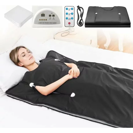 Termocuverta cu infrarosu Indepartat, Detoxifiere, Imbunatatirea Metabolismului, Pierdere in Greutate, Reducerea Durerilor Musculare, Imbunatatirea Aspectului Pielii, Diminuarea Celulitei, Alhena®, Negru