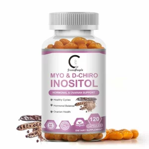 Capsule cu inozitol MYO și D-Chiro pentru echilibru hormonal, vitamina B8, sănătate ovariană, bogate în vitamina D3 pentru femei