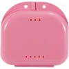 Cutie pentru depopzitare aparate dentare, gutiere, proteze, Cutie Orto Midi 85x82x28mm, roz