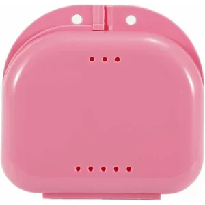 Cutie pentru depopzitare aparate dentare, gutiere, proteze, Cutie Orto Midi 85x82x28mm, roz