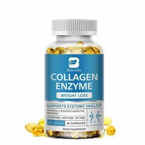 Capsule de colagen enzimatic pentru gestionarea poftei de mancare pentru pierderea in greutate, sanatatea florei intestinale, Beworths 120 buc