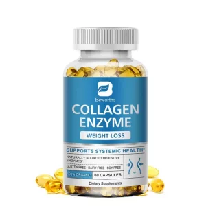 Capsule de colagen enzimatic pentru gestionarea poftei de mancare pentru pierderea in greutate, sanatatea florei intestinale, Beworths 60 buc