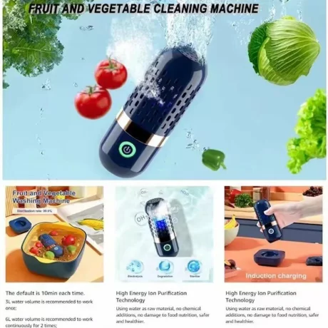 Aparat purificare legume fructe si carne, elimina pesticidele, hormonii, substantele chimice, sterilizator portabil wireless prin ozonificare, A5 Alhena®