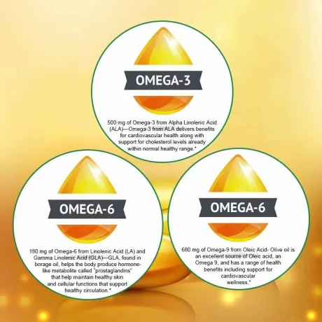 Omega 3-6-9, Complex de acizi grași esențiali pentru inimă, creier, piele și articulații. Formulă echilibrată cu uleiuri naturale pentru susținerea sănătății zilnice, 60 capsule