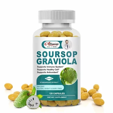 Soursop Graviola, antioxidant si antitumoral, sustine imunitatea si detoxifierea naturala a organismului, contribuie la protectia celulara si echilibrul sistemului nervos, 120cps