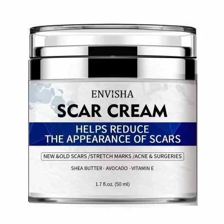 Envisha Advanced Scar Removal 50 ml, Cremă organică pentru cicatrici faciale, burtă, picioare, coșuri, vergeturi, eficientă pentru îndepărtarea cicatricilor acneice