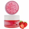 Scrub pentru buze cu extract de căpșuni – Envisha, 100% vegan, 30g, cu zaharoză organică, ulei de cocos, ceară de albine, unt de shea