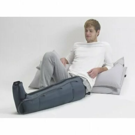 Aparat de presoterapie pentru drenaj limfatic cu incalzire Alhena® M-PRO 3002, 2 X 4 camere de compresie aer, 6 moduri de tratament, 30-250 mmHg, recuperare medicala, masaj terapeutic, refacere musculara, marimea M, negru