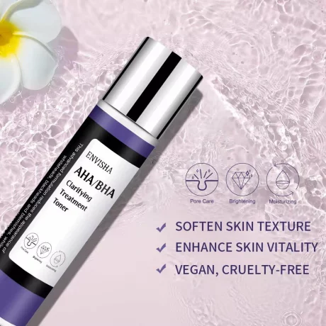 Toner usor exfoliant AHA/BHA, pentru ten acneic cu pori dilatați, minimizează luciul nedorit, menține porii pielii curați