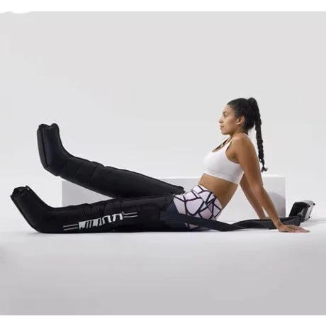 Aparat de presoterapie pentru drenaj limfatic cu incalzire Alhena® M-PRO 3002, 2 X 6 camere de compresie aer, recuperare medicala, masaj terapeutic, refacere musculara, marimea M, negru
