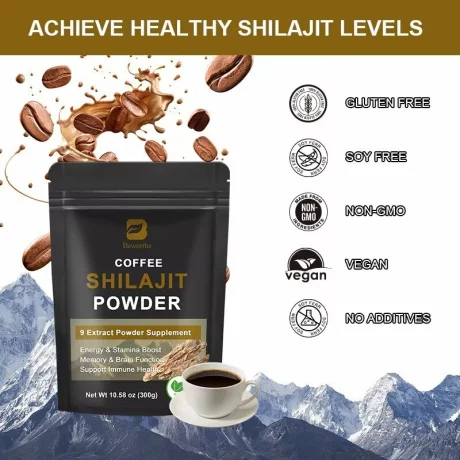 Cafea Instant cu Shilajit, Ginseng, Ashwagandha și Extracte Naturale – Energie, Concentrare și Imunitate
