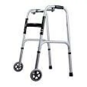Cadru de mers din aluminiu, cu roti, pliabil, reglabil pe inaltime, echipament medical,  ajutoare de mers, 25W, greutate maxima 136Kg