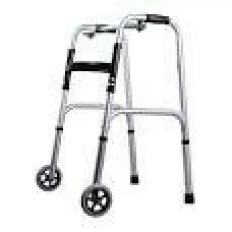 Cadru de mers din aluminiu, cu roti, pliabil, reglabil pe inaltime, echipament medical,  ajutoare de mers, 25W, greutate maxima 136Kg
