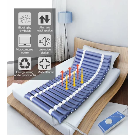 Saltea antiescara cu compresor silentios, cu sistem de pompă de 4000w pentru prevenirea escarelor, Stadiul I, 200 x 90 cm, Presiune Alternativa, Ingrijire la Domiciliu sau Spital,  M6, greutate maxima 135KG