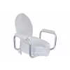 Scaun de toaletă ridicat Homecraft din PP, reglabil pe înălțime, 180 kg cu cotieră, 10 cm, Inaltator WC cu capac, pentru persoane în vârstă, postoperatorie, femei însărcinate , manere de sustinere D-4A-B