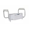 Scaun de toaletă ridicat Homecraft din PP, reglabil pe înălțime, 180 kg cu cotieră, 10 cm, Inaltator WC cu capac, pentru persoane în vârstă, postoperatorie, femei însărcinate , manere de sustinere D-4A-B