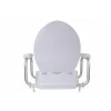 Scaun de toaletă ridicat Homecraft din PP, reglabil pe înălțime, 180 kg cu cotieră, 10 cm, Inaltator WC cu capac, pentru persoane în vârstă, postoperatorie, femei însărcinate , manere de sustinere D-4A-B