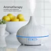 Difuzor aromaterapie cu ultrasunete, telecomanda si lumina LED 7 culori V-Rising VR-N09RC, 550 ml, lemn alb