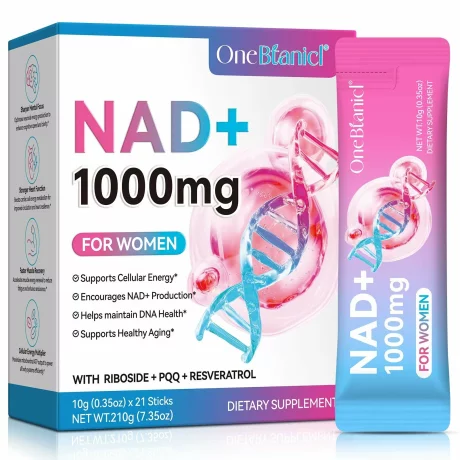 Supliment lichid cu nicotinamida si resveratrol 1000 mg NAD+, extract din plante, vitamina anti-imbatranire pentru femei, 21 plicuri