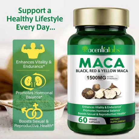 Capsule Maca Neagra, Imbunatateste vitalitatea si rezistenta, Promoveaza echilibrul hormonal, Imbunatateste sanatatea sexuala si reproductiva, 60 capsule