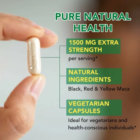 Capsule Maca Neagra, Imbunatateste vitalitatea si rezistenta, Promoveaza echilibrul hormonal, Imbunatateste sanatatea sexuala si reproductiva, 60 capsule
