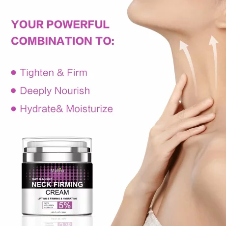 Crema pentru gat si decolteu Mabox Neck Firming Day &amp; Night, Colagen Complex 5%, Retinol, Acid Hialuronic, Ulei de Cocos, Ulei de Jojoba, Aloe Vera, Vitamina E