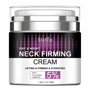 Crema pentru gat si decolteu Mabox Neck Firming Day &amp; Night, Colagen Complex 5%, Retinol, Acid Hialuronic, Ulei de Cocos, Ulei de Jojoba, Aloe Vera, Vitamina E